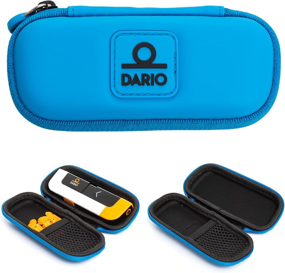 Dario Diabetes Travel Case Bag  For Glucose Monitor Kit & Other Diabetic Supplies (Small, Blue)