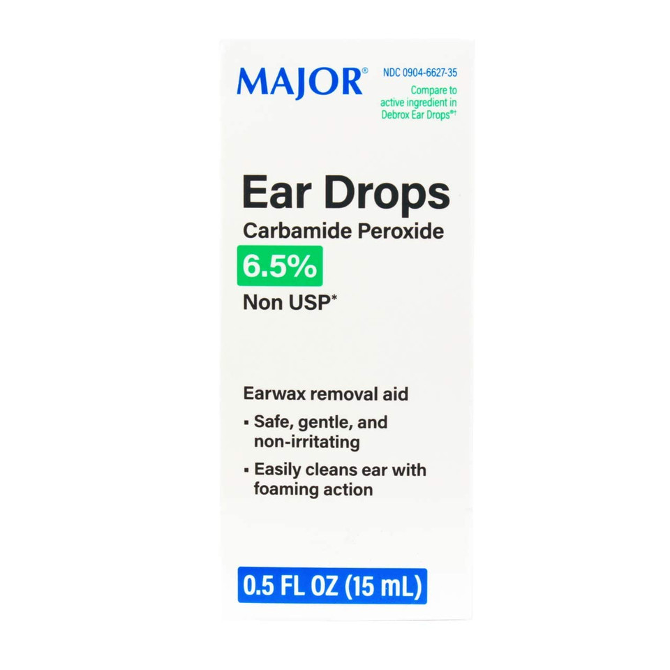 Major Ear Drops Earwax Removal Aid 0.5Oz 15Ml Carbamide Peroxide 6.5% Usa