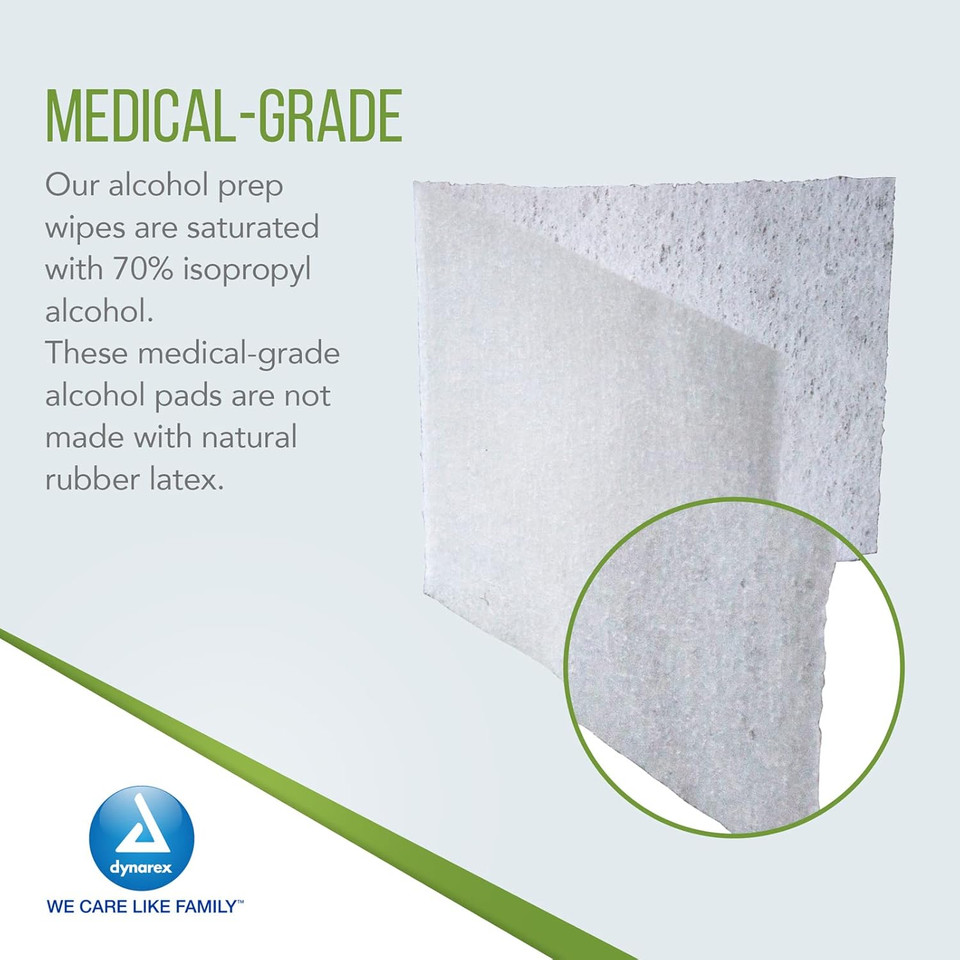 Dynarex 1113 Alcohol Prep Pad Sterile, Medium, Count 200 (Pack Of 1)