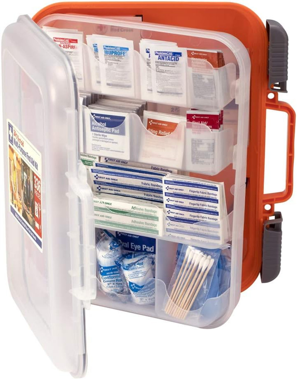 24/7 First Aid Osha Compliant First Aid Kit, All-Purpose 100-Person Emergency First Aid Kit For Business, Home, And Car In Plastic Case With Easy-Slide Latches, 336 Pieces