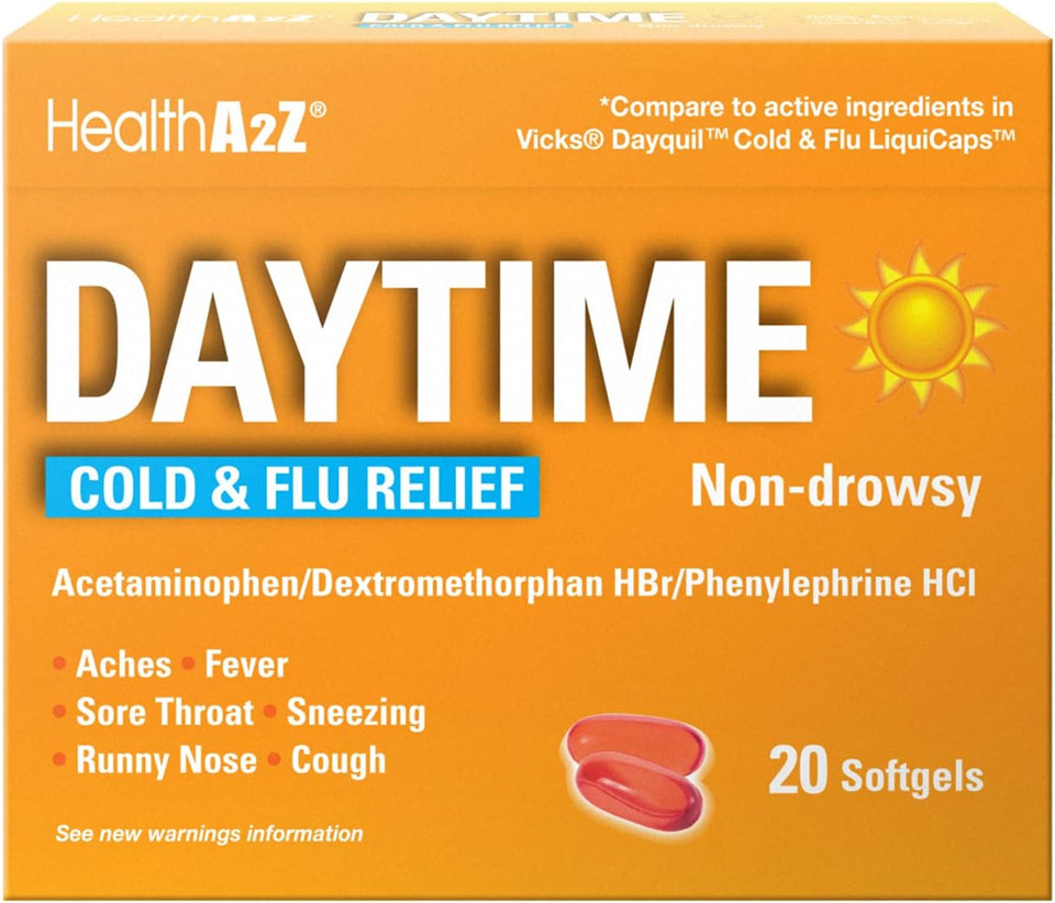 Healtha2Zâ® Daytime | Cold & Flu Medicine | Powerful Multi-Symptom Daytime(20 Softgels) (Daytime Cold & Flu Medicine (20 Count Pack Of 1))