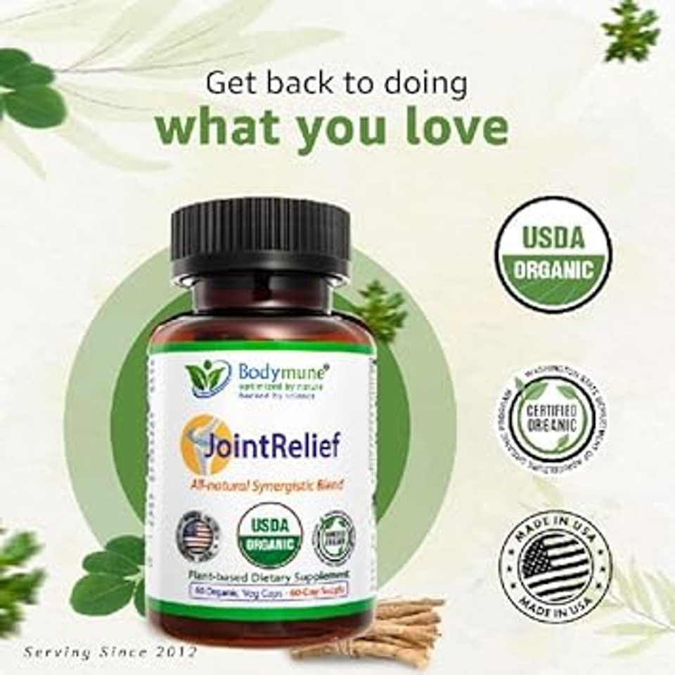 Jointrelief Joint Support Supplement, 60-Day Supply, Joint Health Supplement, Joint Supplements For Joint Mobility Anti Inflammatory Supplement Organic All-Natural Vegan Non-Gmo Gluten-Free