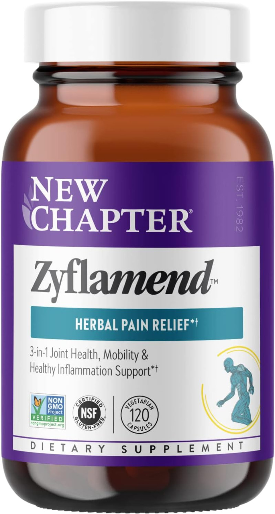 New Chapter Zyflamendâ Multi-Herbal Pain Reliever+ Joint Supplement, 10-In-1 Superfood Blend With Ginger & Turmeric For Healthy Inflammation Response & Herbal Pain Relief+, 120 Count