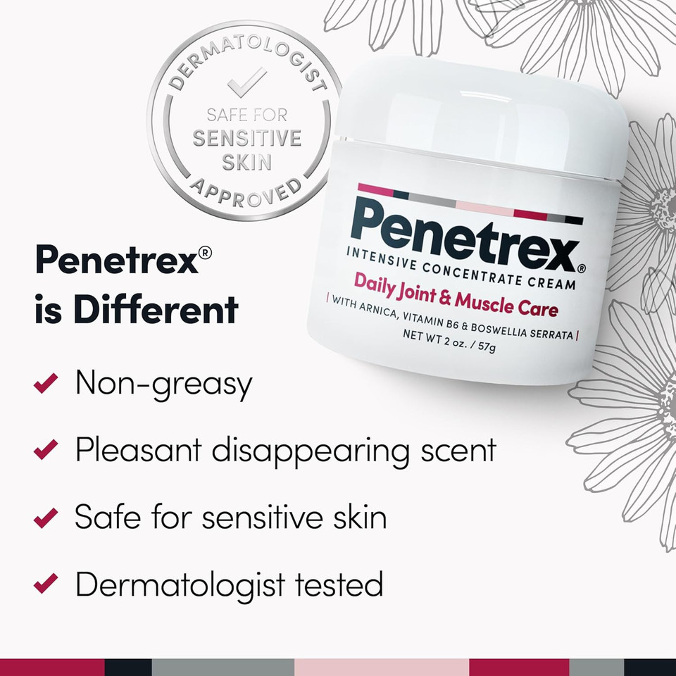 Penetrex Joint & Muscle Therapy - Soothing Comfort For Back, Neck, Hands, Feet - Premium Whole Body Rub With Arnica, Vitamin B6 Msm & Boswellia - Non-Greasy 2Oz Cream