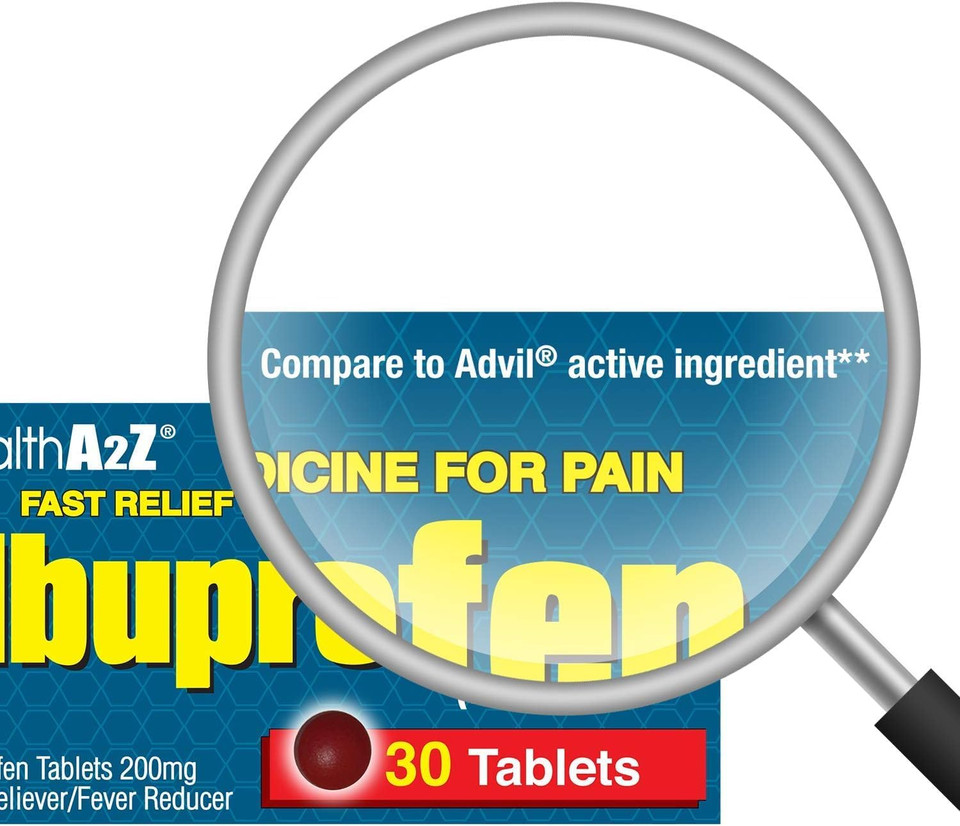 Healtha2Zâ® Ibuprofen 200Mg | Pain Relief | Body Aches | Headache | Arthritis | Cramps | Back Pain | Fever Reducerâ (30 Counts (Pack Of 3))