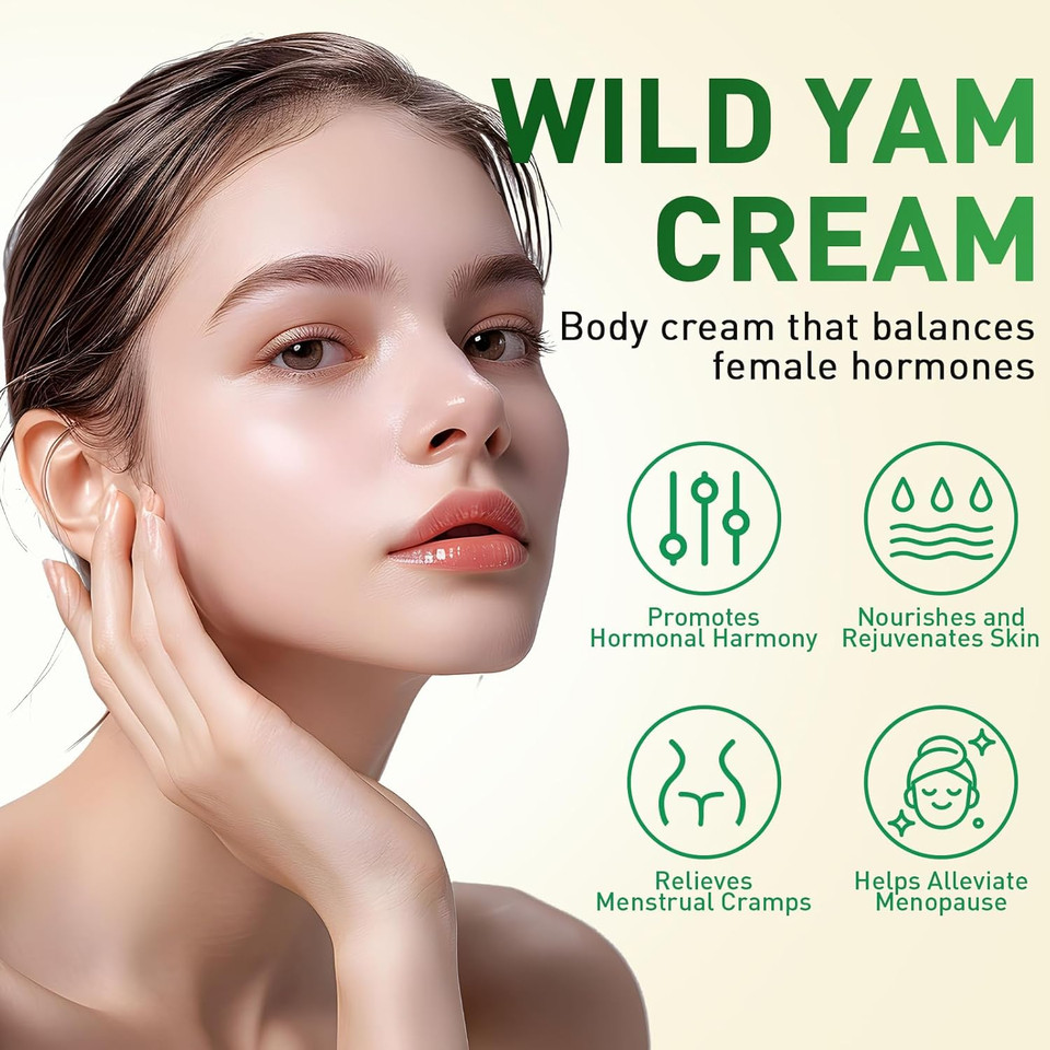 Organic Wild Yam Cream For Hormone Balance, Hormone Balance Dr Barbara O'Neill Recommended Menopause Relief For Women & Men Hormones Balancing Enriched Natural Root Cream Products