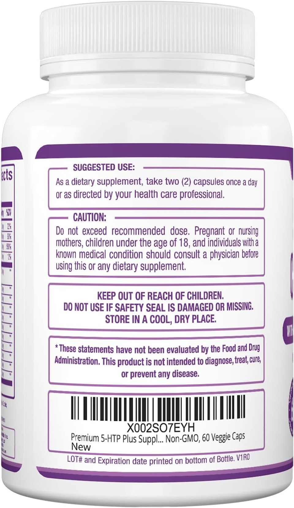 Premium 5-Htp Plus Supplement 250Mg Maximum Strength - Sleep Aid, Mood Boost, Promotes Calm & Relaxation, Stress Management Support - Enhanced With Vitamin B6, Gluten Free, Non-Gmo, 60 Veggie Caps