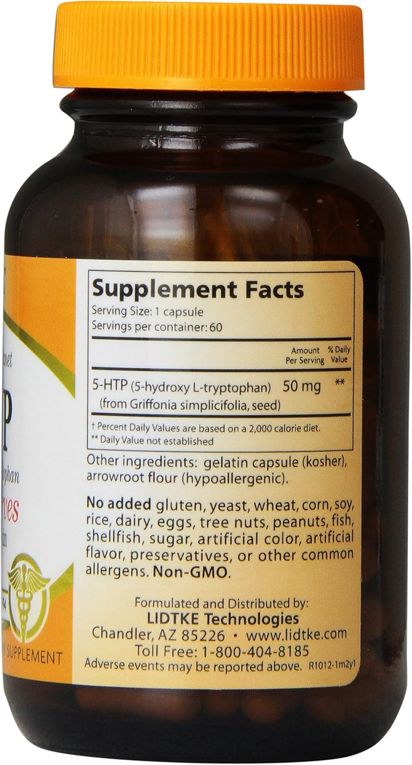 Lidtke Technologies Diet Supplement 5- Htp Capsules, 60 Count