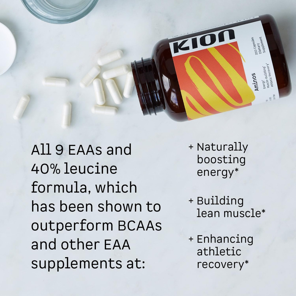 Kion Aminos Essential Amino Acids Capsules | The Building Blocks For Muscle Recovery, Reduced Cravings, Better Cognition, Immunity, And More | 30 Servings