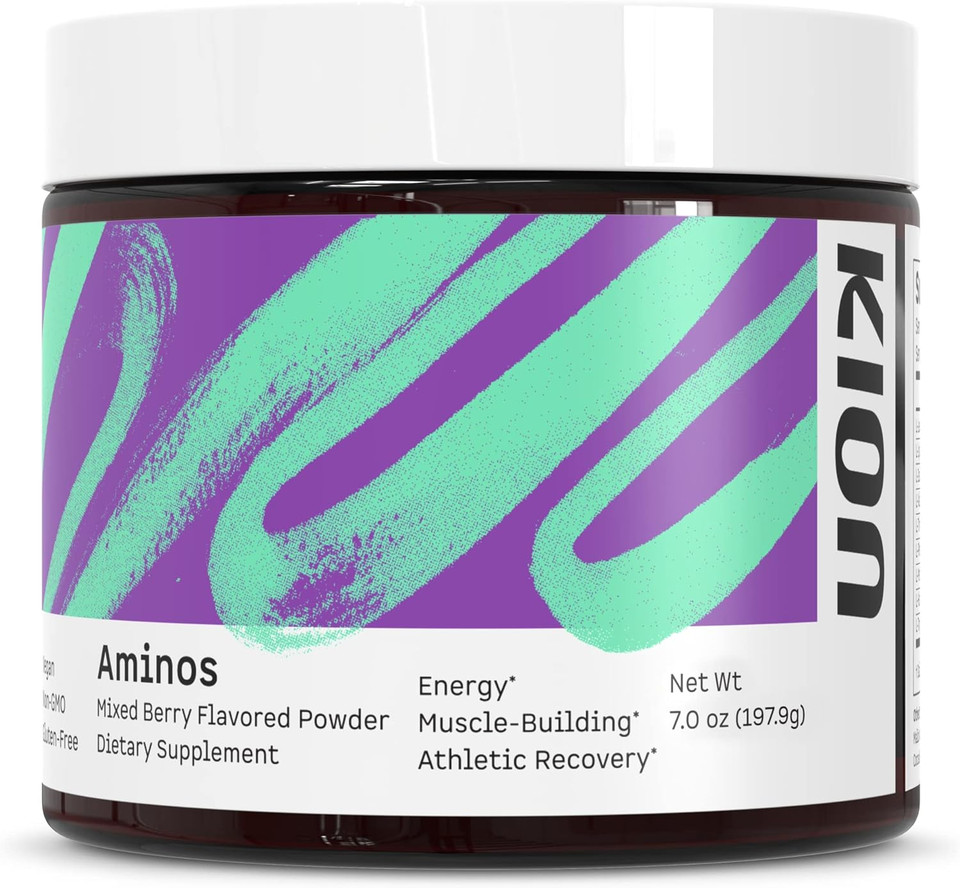 Kion Aminos - Essential Amino Acids Supplement, Essential Amino Acids Powder For Muscle Recovery, Bcaa Eaa No Caffeine, Amino Acid Powder, Essential Amino Energy - 30 Servings, Mixed Berry
