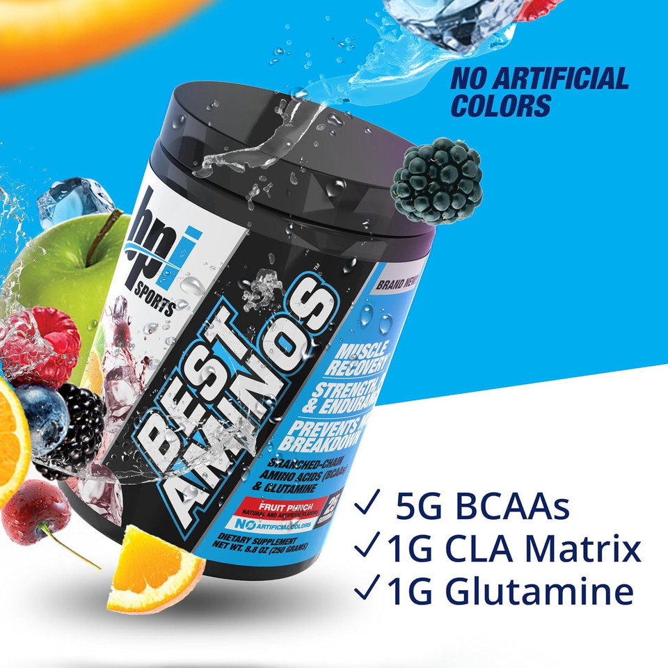 Bpi Sports Best Aminos - Bcaa Powder Post Workout & Glutamine Recovery Drink With Branched Chain Amino Acids For Hydration & Recovery, For Men & Women - Arctic Ice - 25 Servings