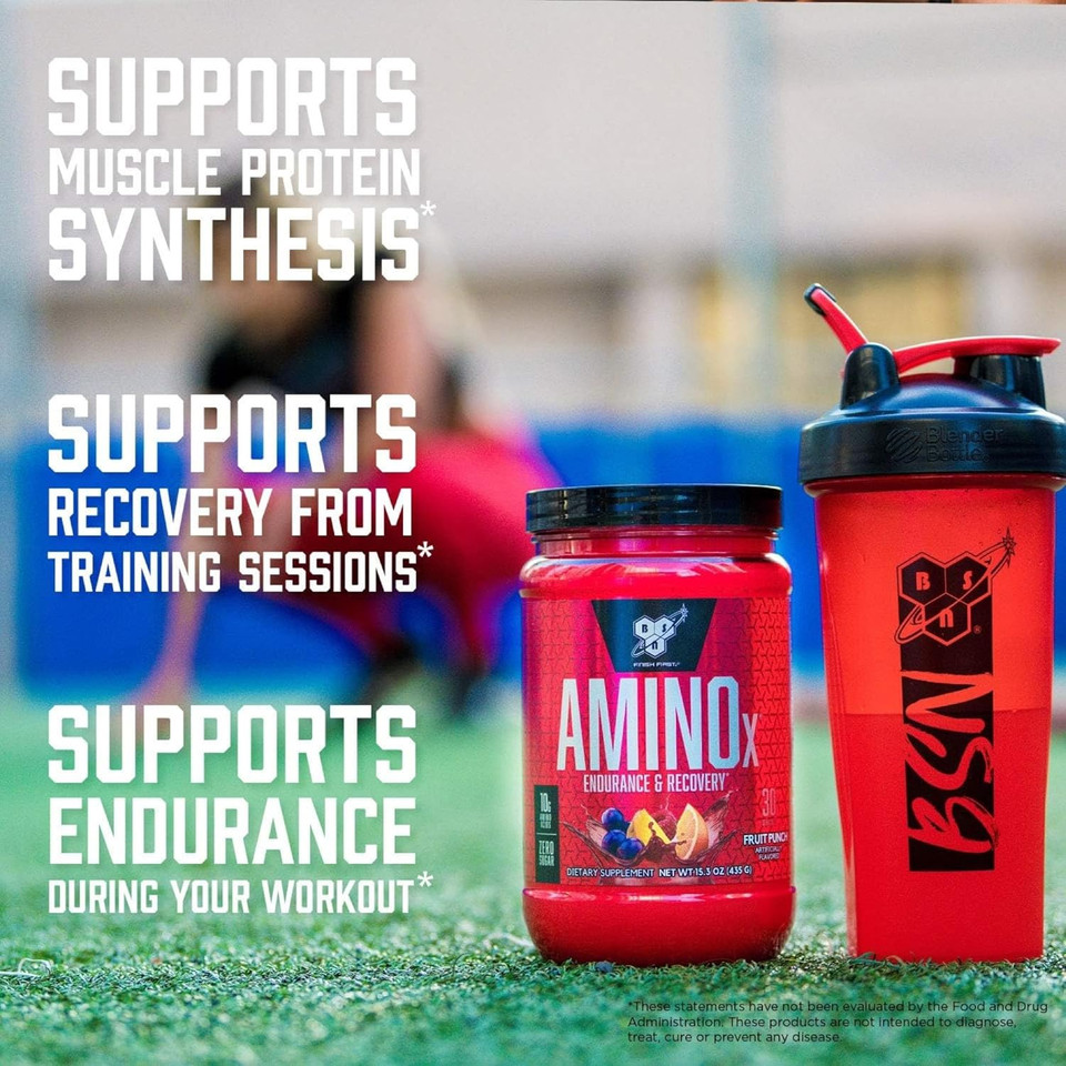 Bsn Amino X Muscle Recovery & Endurance Powder With Bcaas, Intra Workout Support, 10 Grams Of Amino Acids, Keto Friendly, Caffeine Free, Flavor: Fruit Punch, 30 Servings (Packaging May Vary)