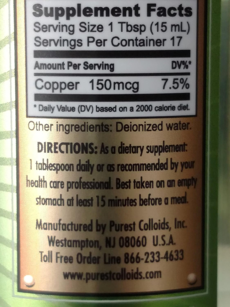 Mesocopper ® 10 Ppm Colloidal Copper 250 Ml/8.45 Oz