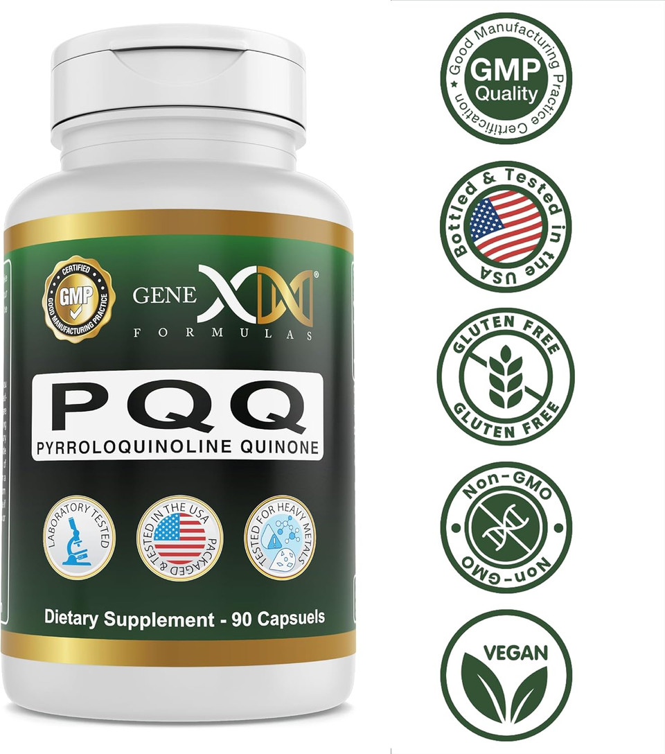Genex Formulas 20Mg Pqq Pyrroloquinoline Quinone (90 Capsules) | Supports Mitochondria, Cardiovascular, And Cognitive Health - Non-Gmo, Gluten Free, Vegetarian - 90 Day Supply