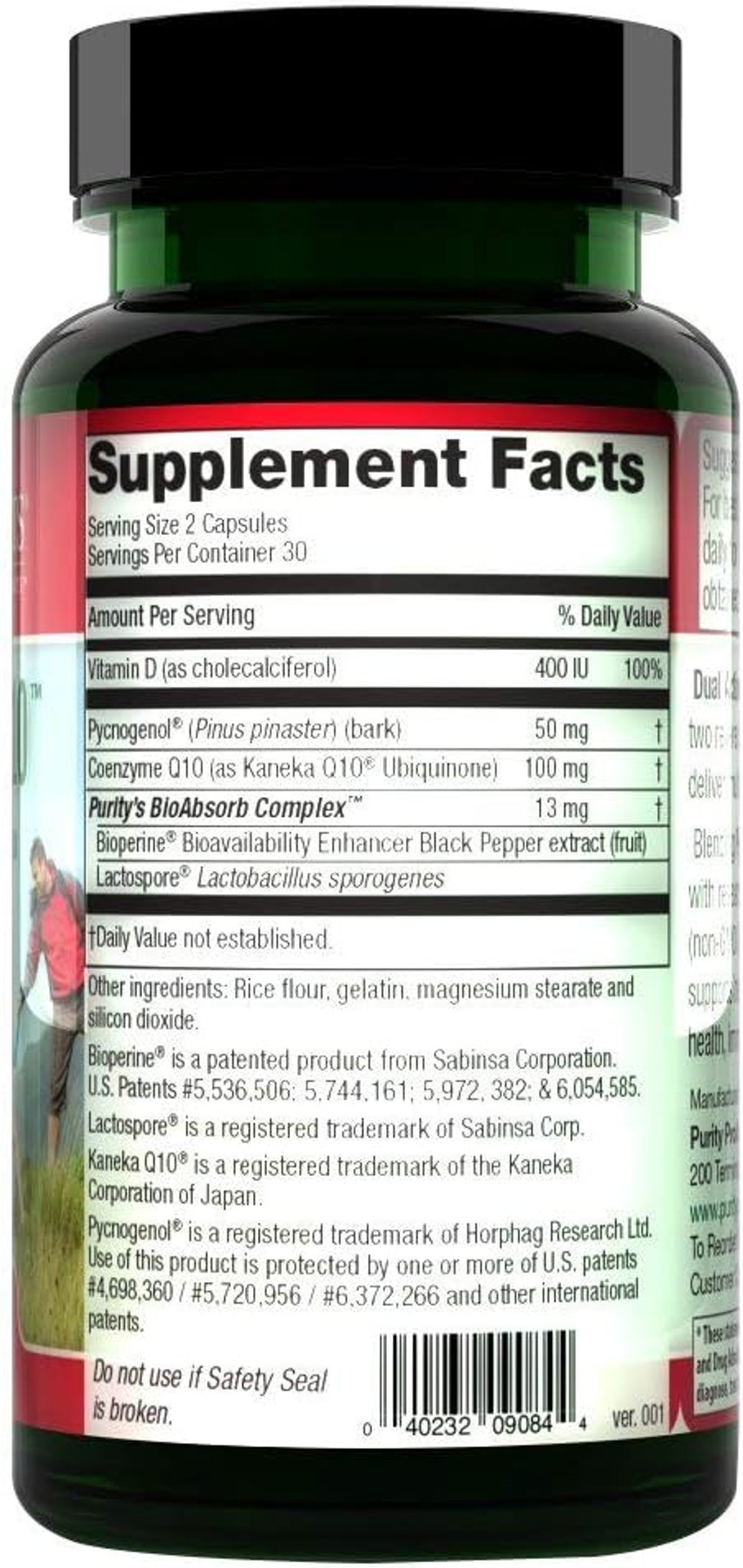 Pycnogenol + Coq10 Super Formula - Purity Products - Usa-Made Kaneka Q10 - Supports Heart + Circulatory Health, Healthy Brain And Immune Function - Helps Maintain Healthy Eyes And Skin - 60 Capsules