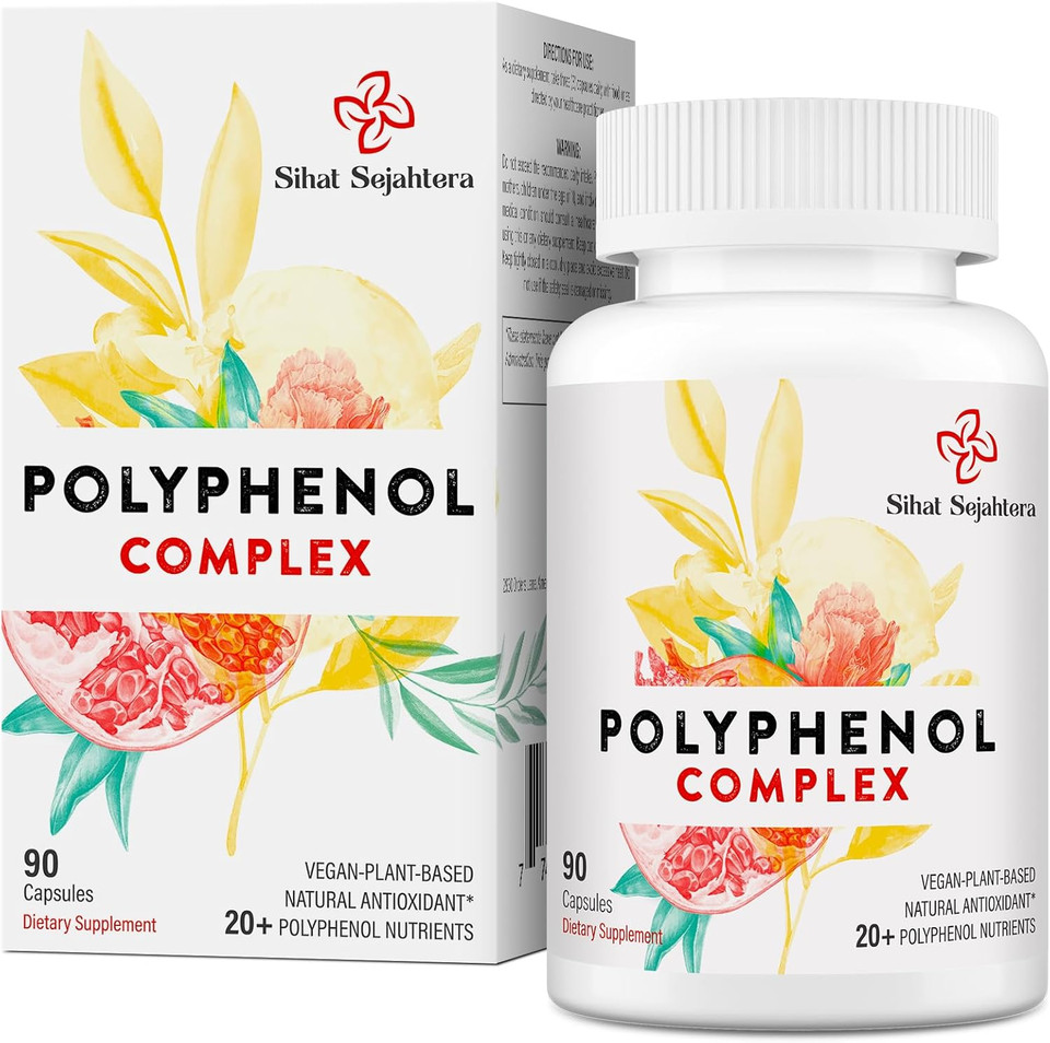 67,500 Mg Polyphenols Supplement - Powerful Antioxidants & Polyphenol For Age Defense, Polyphenol Superfood, Quercetin, Resveratrol, Green Tea, Plant-Based & Energy, Immune Support, 90 Capsules