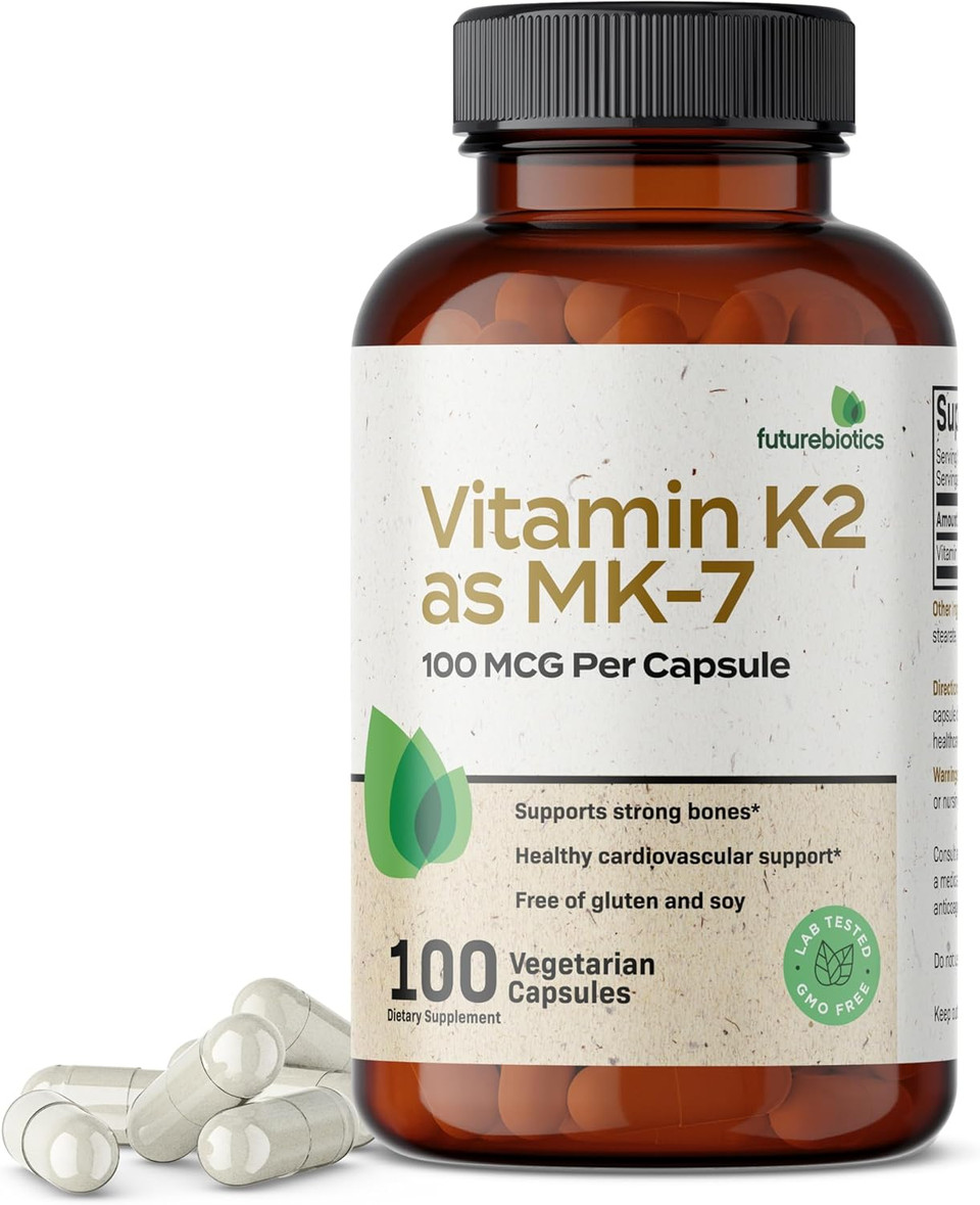 Futurebiotics Vitamin K2 As Mk-7 100 Mcg, Supports Strong Bones - Non-Gmo, 100 Vegetarian Capsules