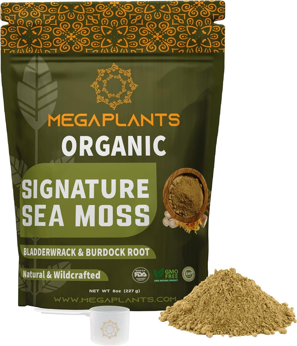 Signature Sea Moss Powder (70 Servings) | Sea Moss, Bladderwrack, Burdock Root | Organic 102 Mineral | Healthy Skin, Hair, Nails, Keto Detox, Joint Support