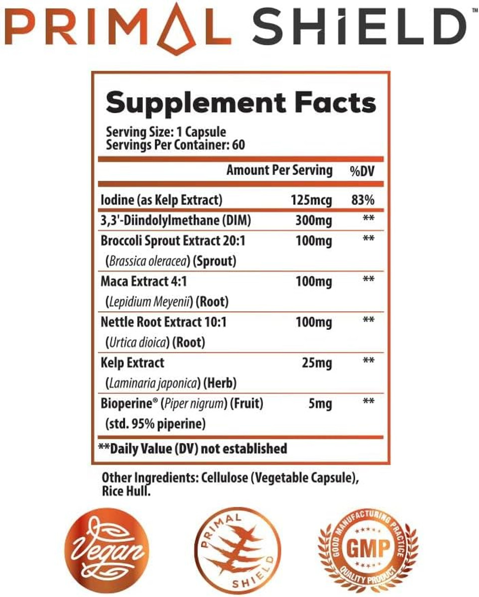 Estrogen Blocker And Hormone Balance For Men & Women: Dim 300Mg Supplement With Bioperine - 20X Potency Broccoli Sprout Extract With Kelp Extract Iodine For Liver & Thyroid Health (60 Servings)