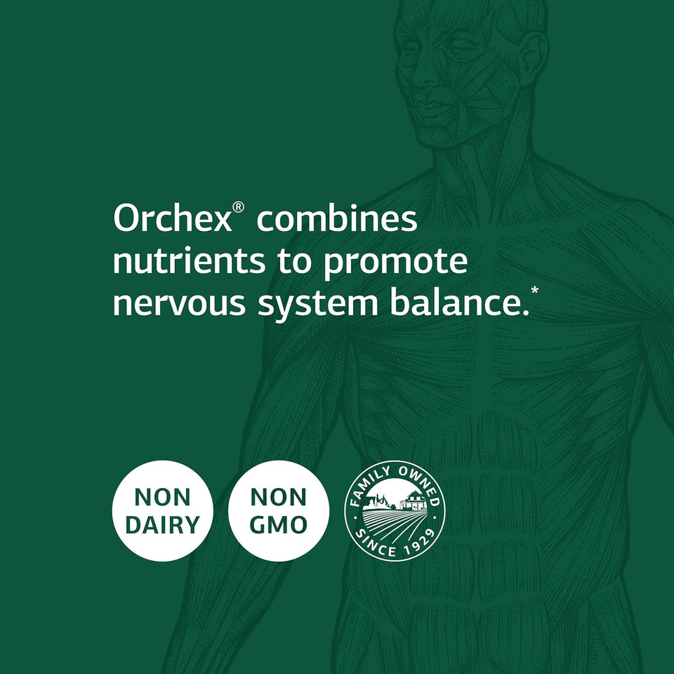 Standard Process Orchex - Whole Food Nervous System Supplements, Cholesterol, Mental Clarity And Emotional Support With Soy Protein, Ascorbic Acid, Calcium Lactate, Wheat Germ, And More - 90 Capsules