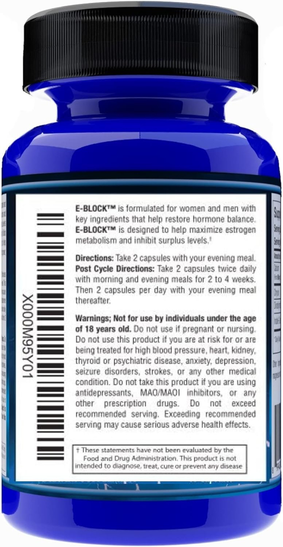 Estrogen Blocker For Men & Hormone Balance For Women- E-Block- Natural Pct Aromatase Inhibitor Anti Estrogen Acne Support Formula Post Cycle Therapy Supplement Plus Dim, Calcium-D-Glucarate, Chrysin