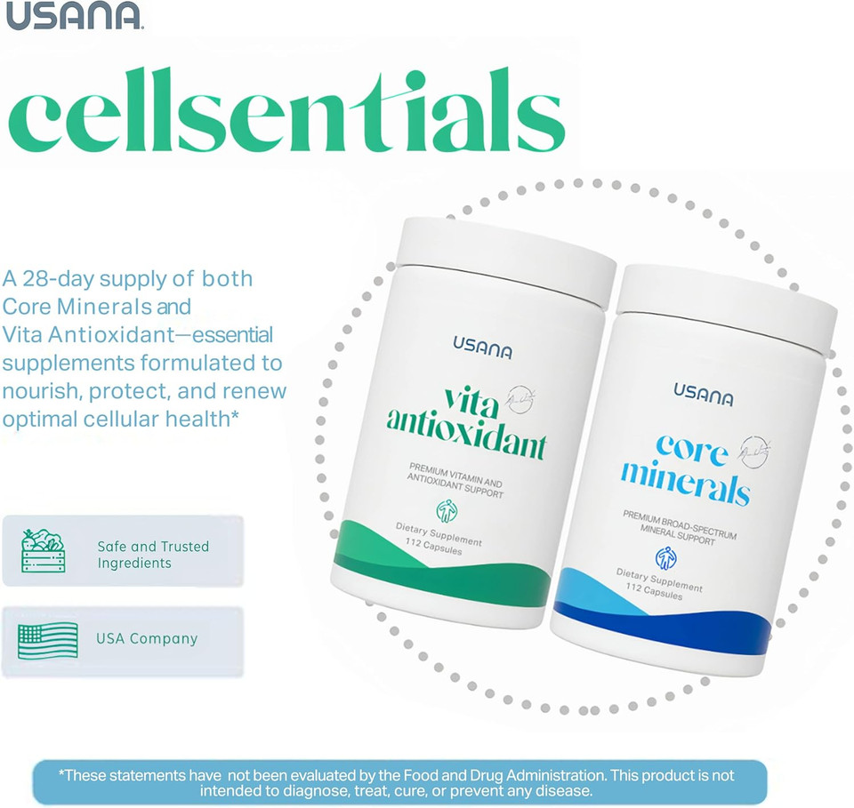 Usana Cellsentials - Core Minerals And Vita Antioxidant With Incelligence Technology To Support Total Body Health* - 112 Tablets Per Bottle - 28 Day Supply