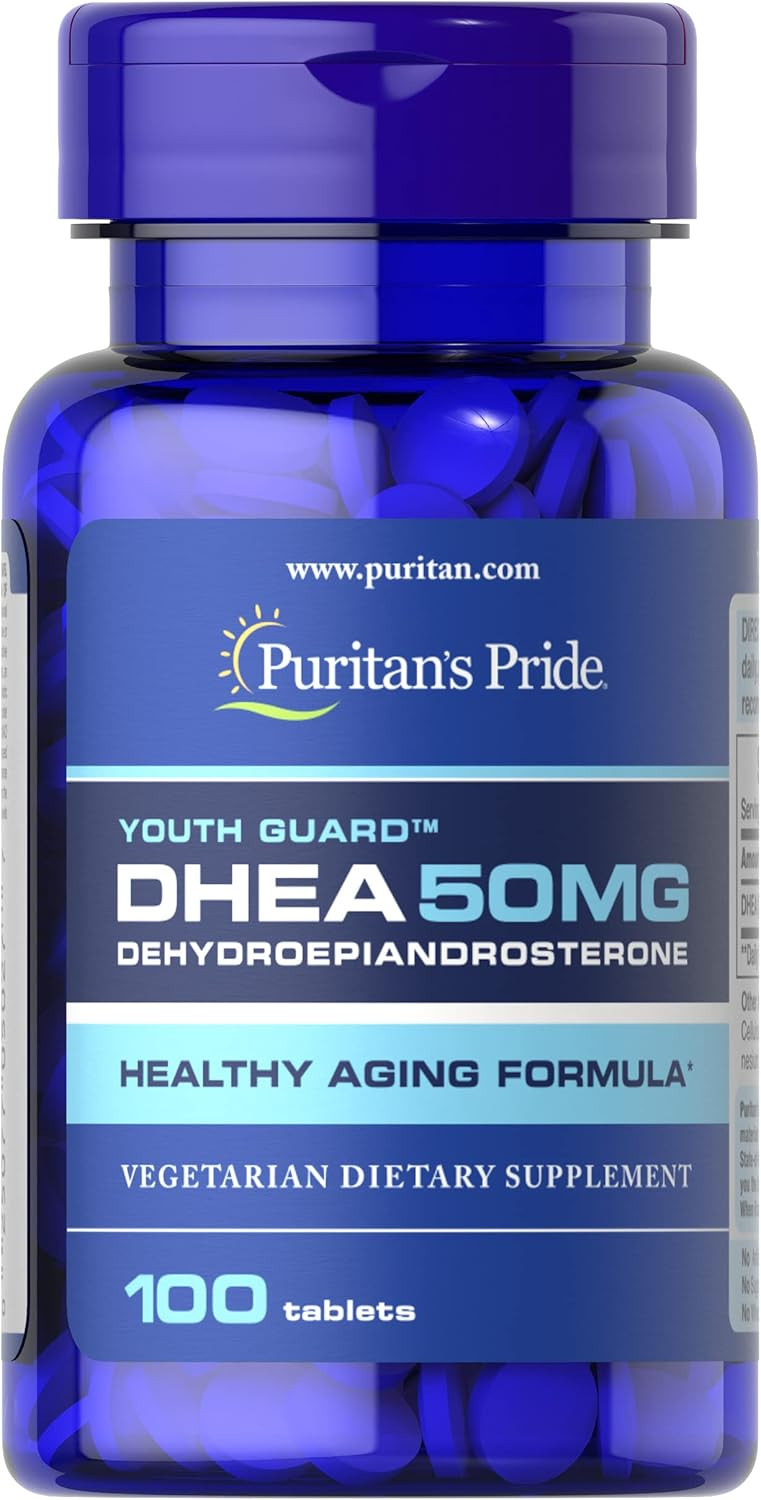 Puritan'S Pride Youth Guardâ Dhea For Women And Men 50Mg, Dietary Supplement Forhealthy Aging, 3 Month Supply, 100 Tablets
