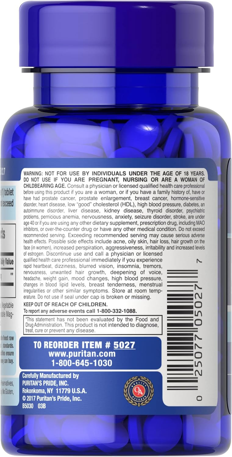 Puritan'S Pride Youth Guardâ Dhea For Women And Men 50Mg, Dietary Supplement Forhealthy Aging, 3 Month Supply, 100 Tablets