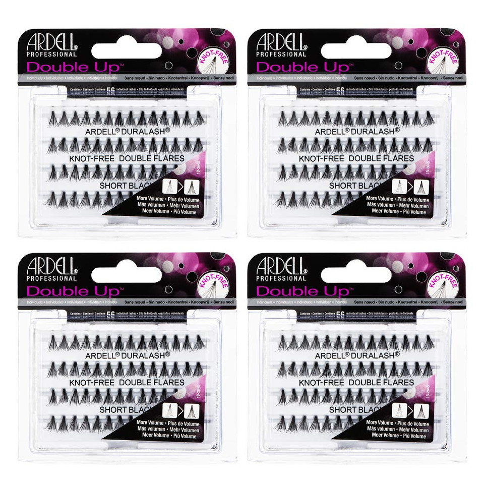 Ardell False Eyelashes Double Up Individuals Knot-Free Short Black 4 Packshort Black
