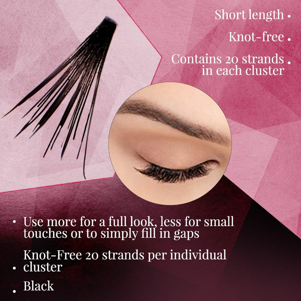 Ardell False Eyelashes Double Up Individuals Knot-Free Short Black 4 Packshort Black