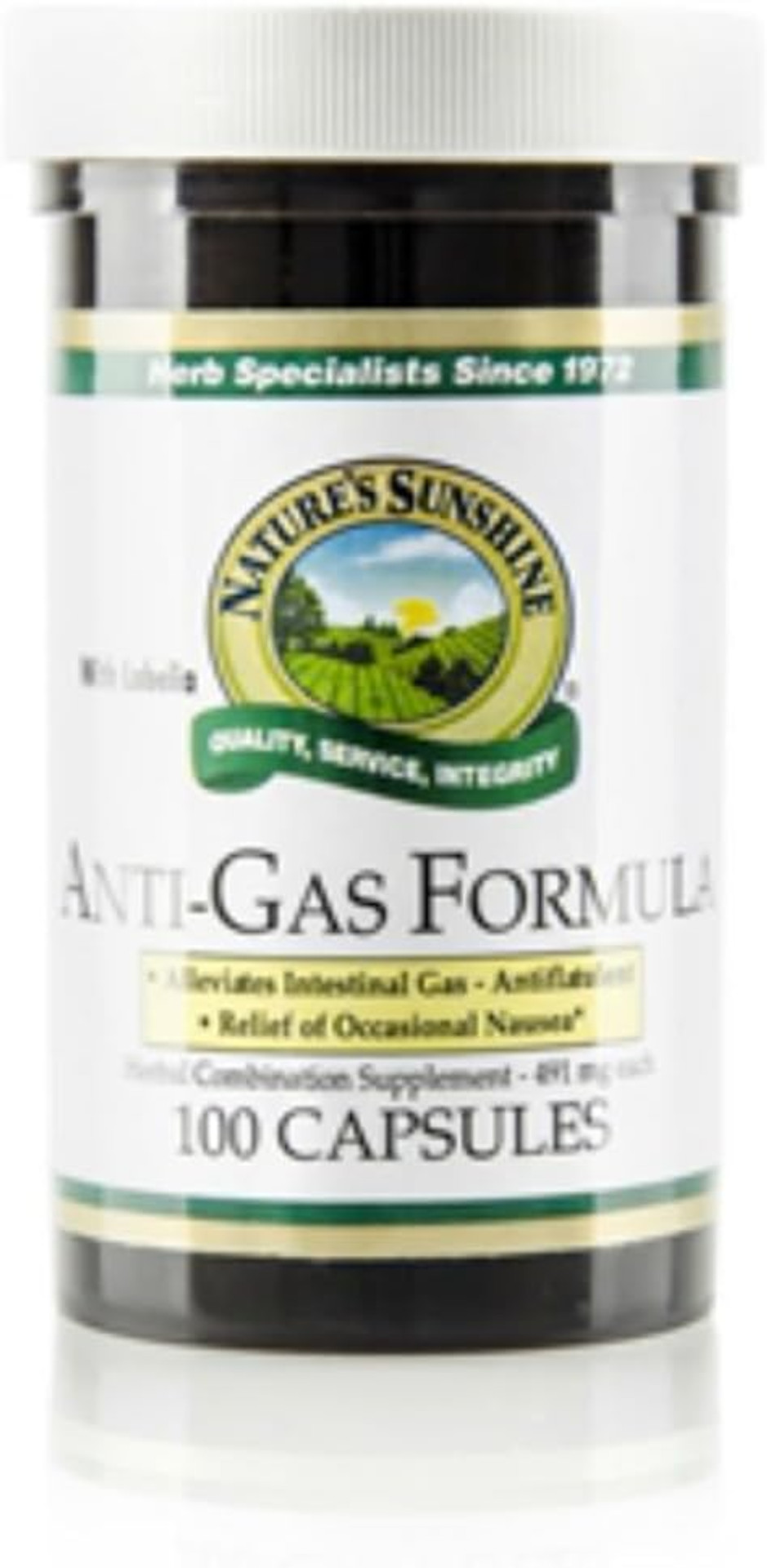 Nature'S Sunshine Anti-Gas Formula With Lobelia, 100 Capsules | Supports Digestion, Assists The Body In Expelling Intestinal Gas, And May Help Calm Occasional Nausea