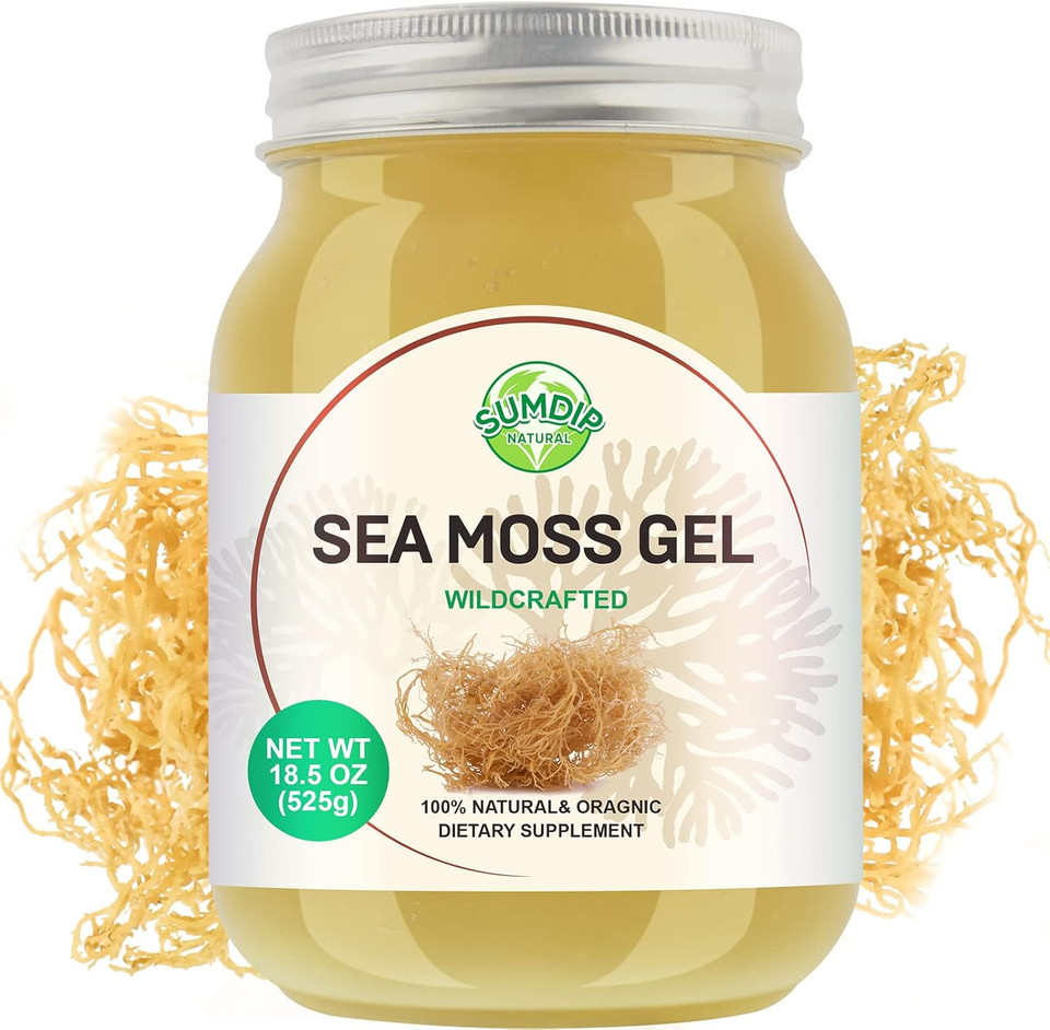 Sea Moss Gel, Organic Raw Flavored Irish Seamoss Gel Immune And Digestive Support Vitamin Mineral Antioxidant Supplements, Original 18.5Oz