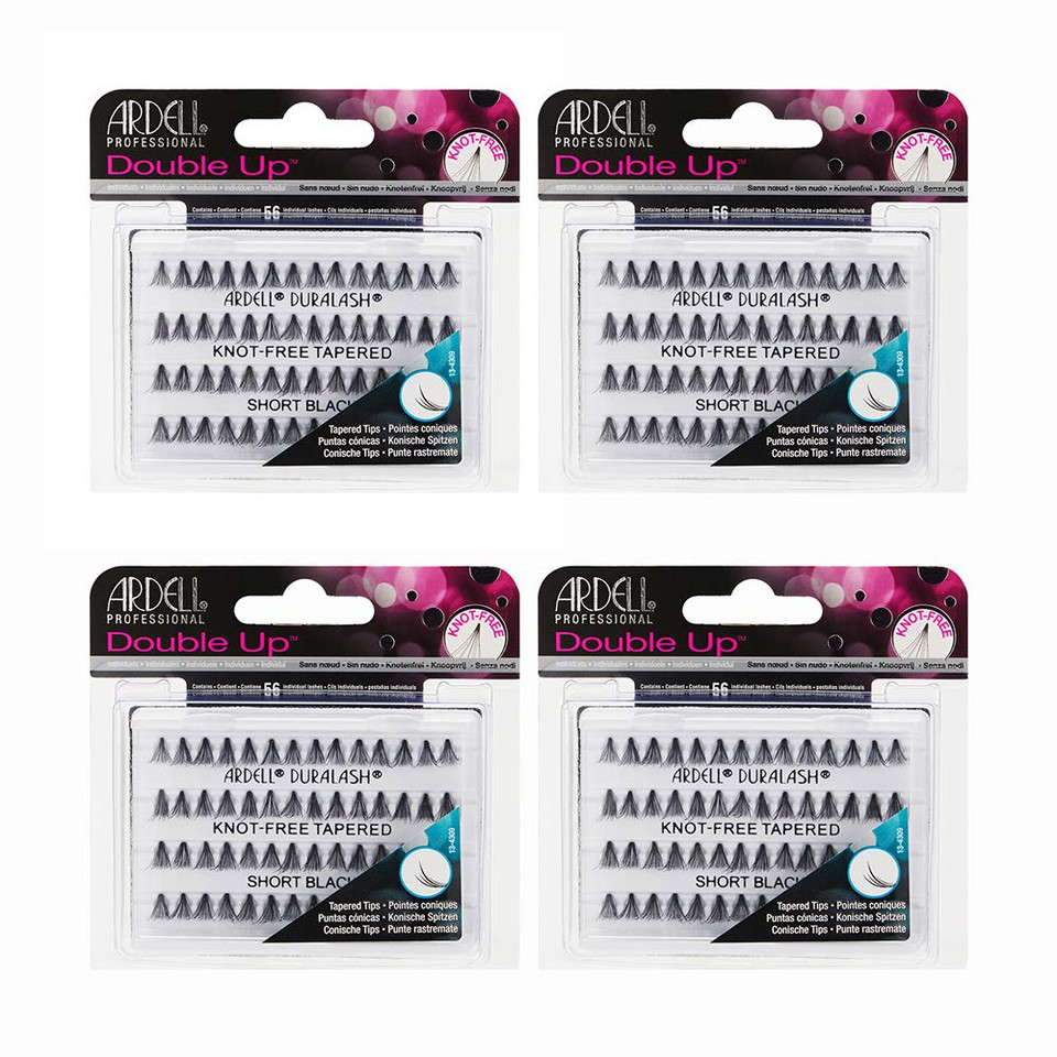 Ardell False Eyelashes Double Up Soft Touch Knot-Free Short Black 4 Pack