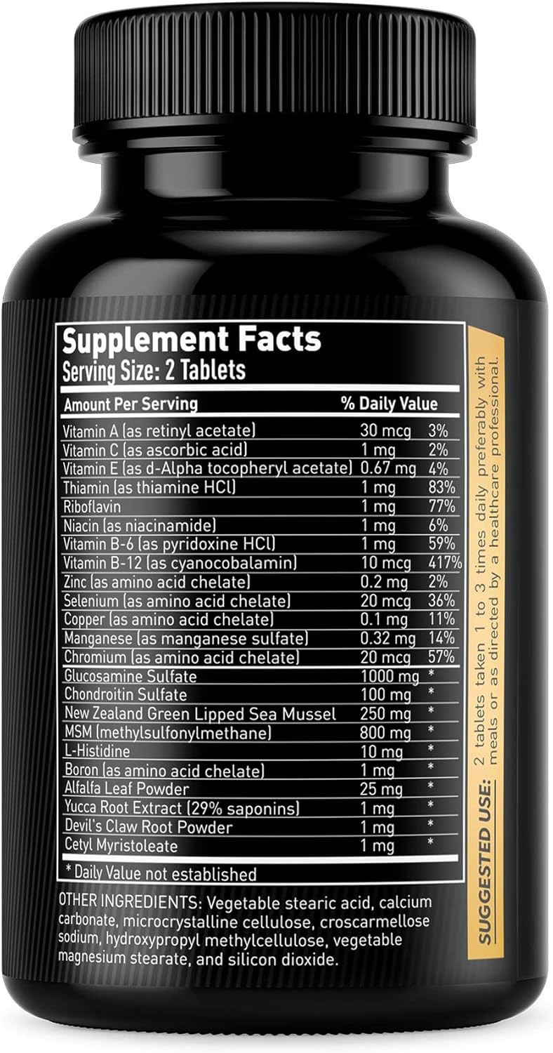 Runner'S Joint Support - Glucosamine, Chondroitin, Msm & More - Joint Supplement Helps Improve Knee And Other Joint Discomfort - 90 Tablets (45 Day Supply)