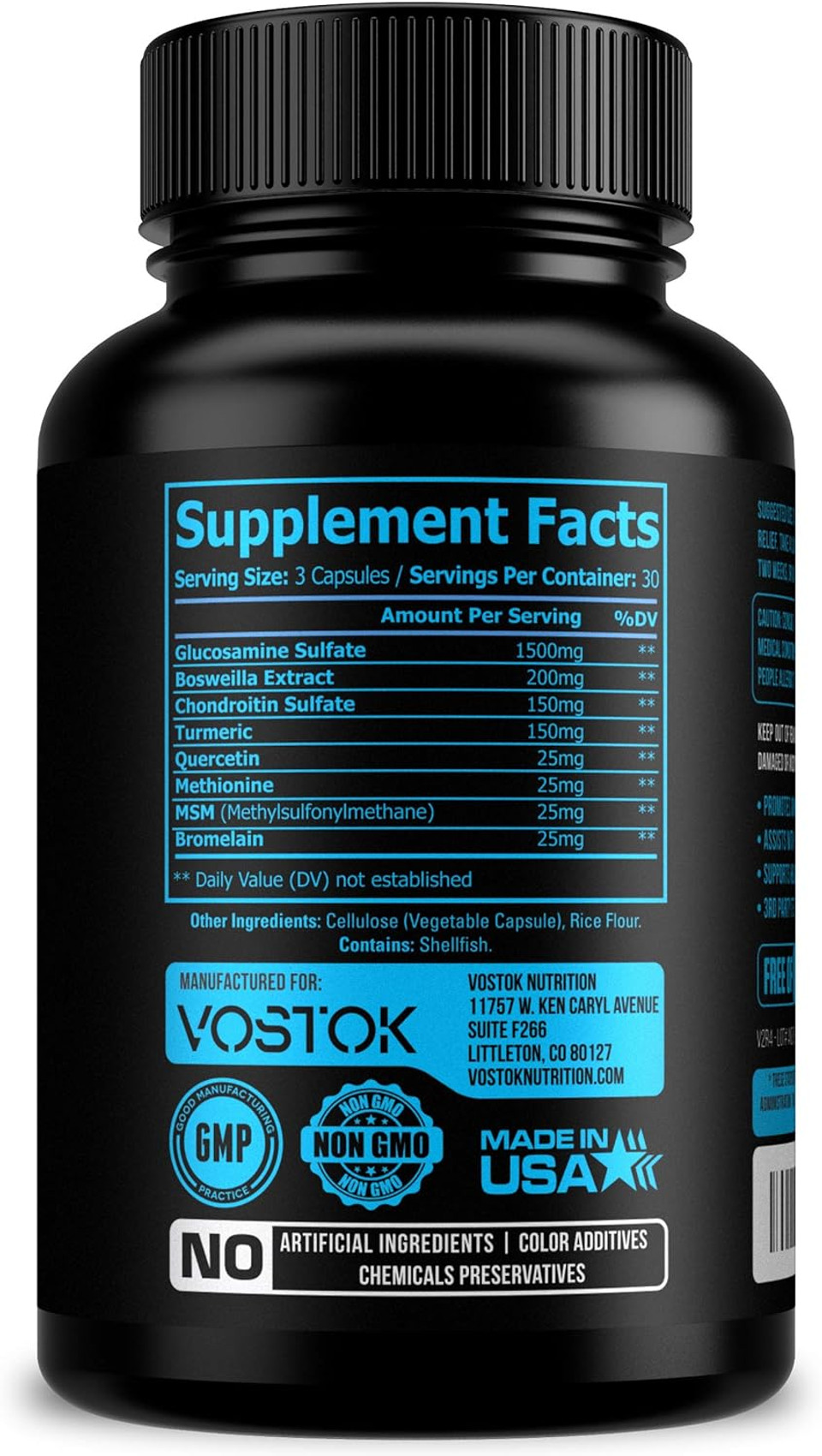Glucosamine Chondroitin With Turmeric Msm Boswellia - Natural Joint Supplement For Men And Women - Supports Healthy Joint Structure, Function & Comfort - Non-Gmo And Gluten Free - 90 Capsules