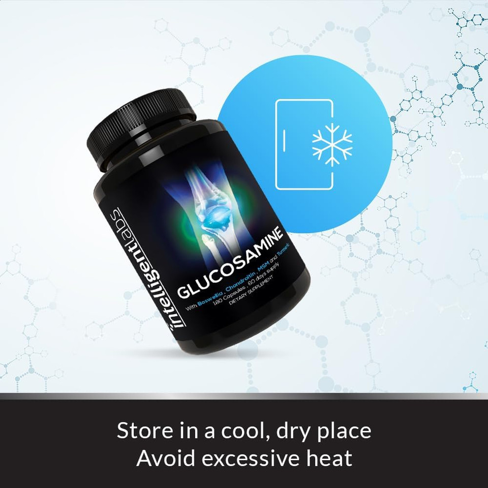 Intelligent Labs Glucosamine And Chondroitin High Strength Complex With Msm | 180 Capsules | Immune System Support | With Turmeric, Boswellia, And Quercetin Joint Care Supplements