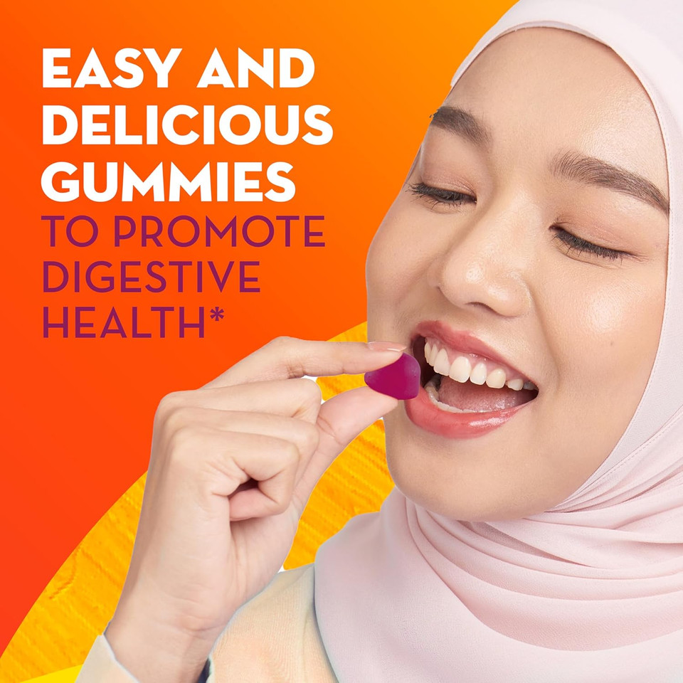 Metamucil Fiber Supplement Gummies With Probiotics For Bloating Relief, No Sugar Added Strawberry Kiwi Blackberry Flavors, 5G Prebiotic Plant Based Fiber Blend, 90 Count