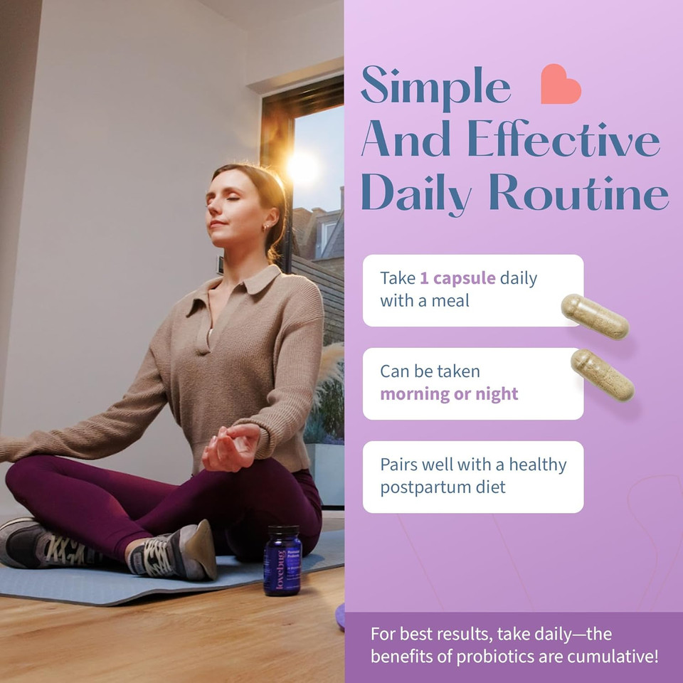 Lovebug Postnatal | Clinically Studied Ingredients For Breast Milk Production & Acid Reflux | Mental & Emotional Support | Glucose Support | Multi Strain 20 Billion Cfu | 30 Capsules