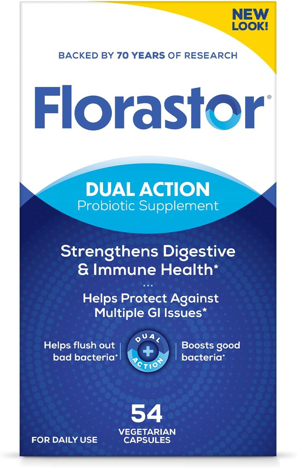 Florastor Probiotics For Digestive And Immune Health, 100 Capsules, Probiotics For Women & Men, Helps Flush Out Bad Bacteria, Boosts The Good With Our Unique Strain Saccharomyces Boulardii