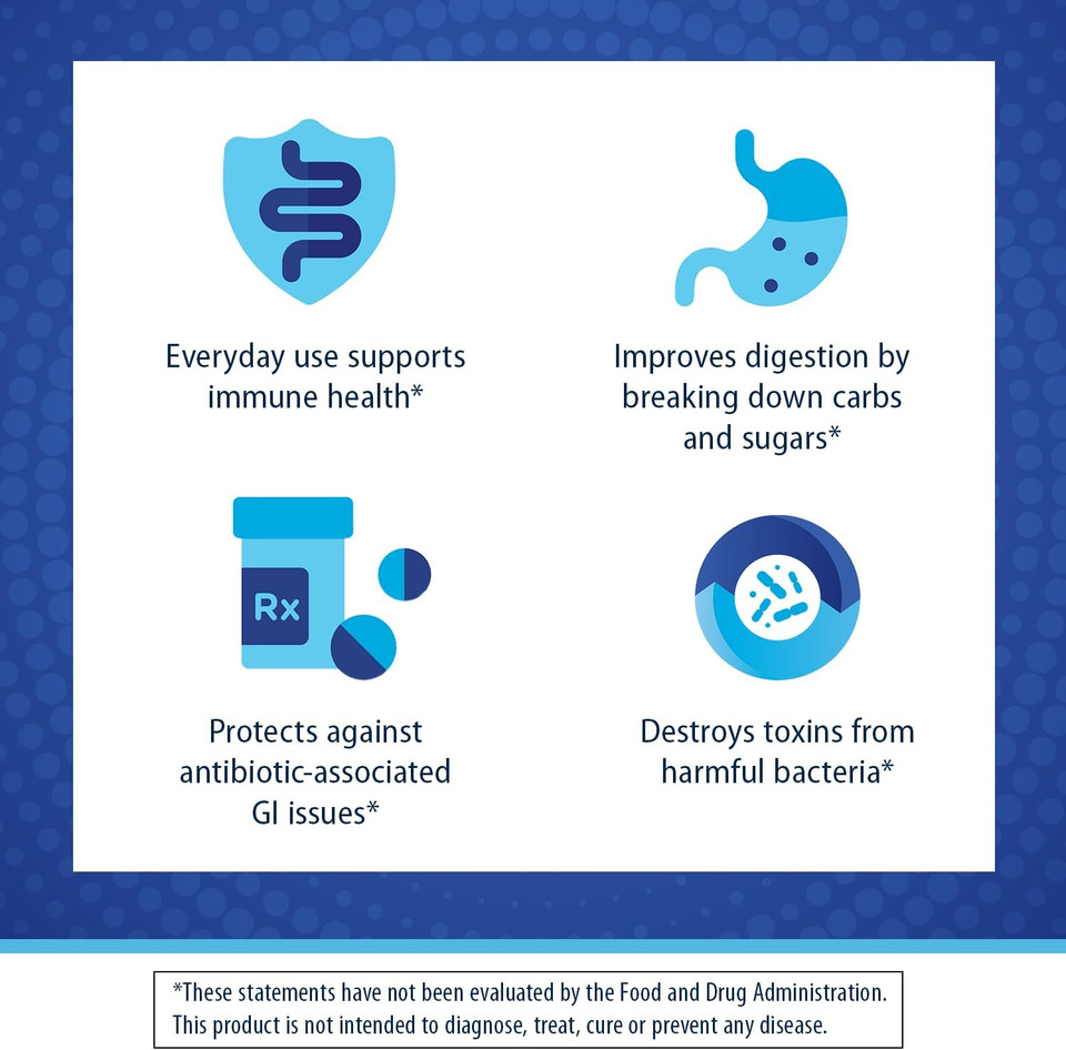 Florastor Probiotics For Digestive And Immune Health, 100 Capsules, Probiotics For Women & Men, Helps Flush Out Bad Bacteria, Boosts The Good With Our Unique Strain Saccharomyces Boulardii