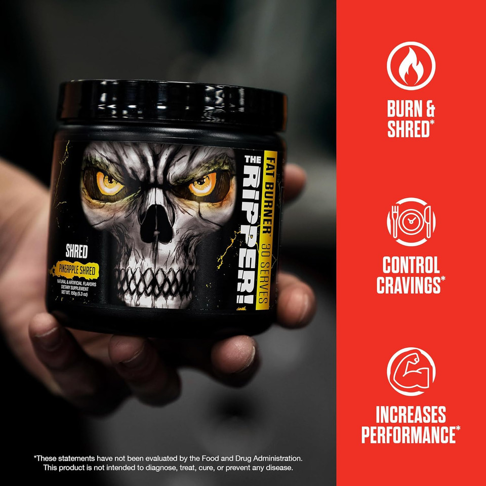 Jnx Sports The Ripper! Shredding Thermogenic Fat Burner - Fruit Punch 30 Servings | Advanced Fast Acting Thermogenic Pre-Workout, Appetite Suppressant For Men & Women