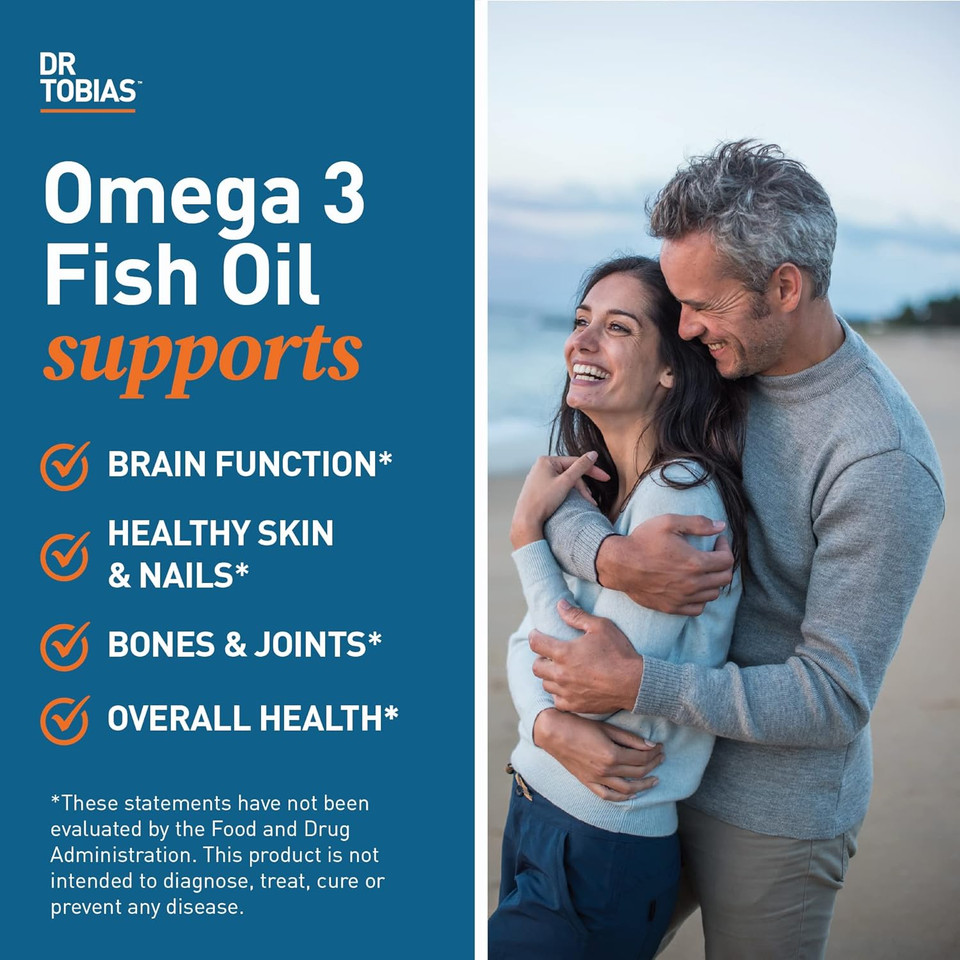 Dr. Tobias Omega 3 Fish Oil, 2000Mg Triple Strength With 800Mg Epa 600Mg Dha Per Serving, Fish Oil Omega 3 Supplements For Heart, Brain & Immune Support, 60 Softgels, 30 Servings