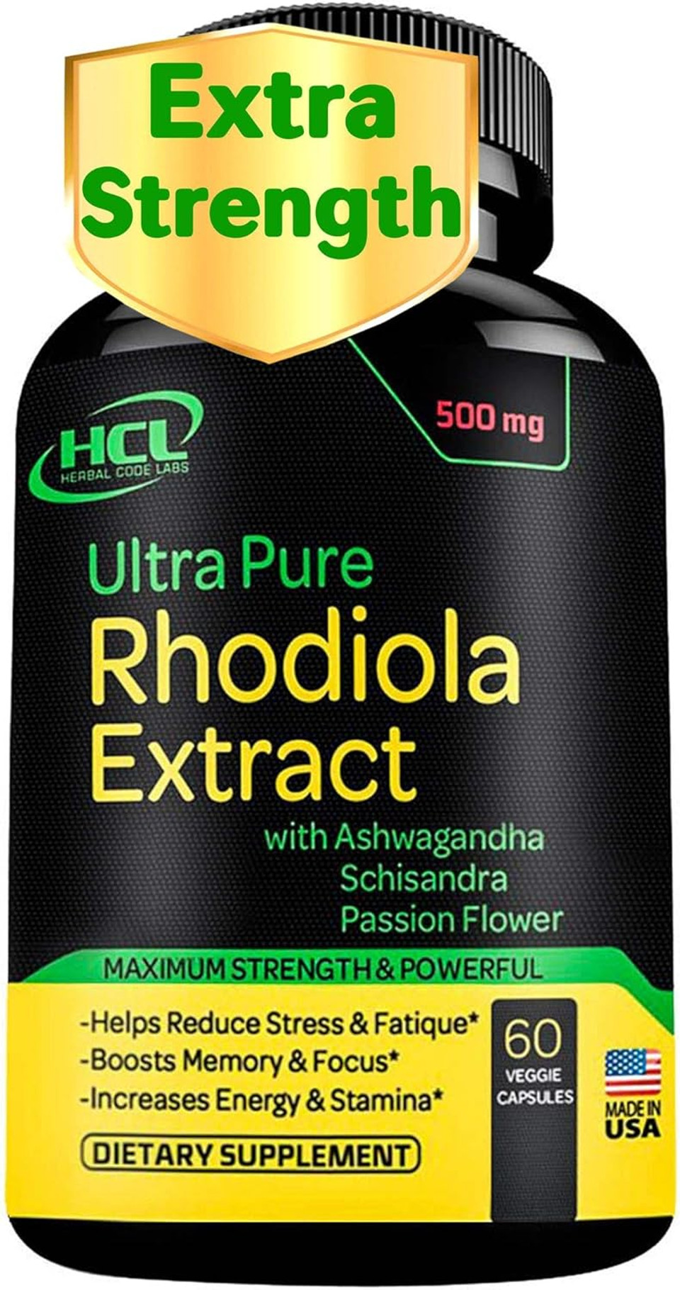 Rhodiola Rosea Supplement High Potency Extract 500Mg - 3% Rosavins 1% Salidrosides With Ashwagandha Shisandra Passion Flower Herb Powder Capsules - Natural Way To Relieve Stress - Pills For Energy Rhodiola Rosea Supplement High Potency Extract 500Mg - 3% Rosavins 1% Salidrosides With Ashwagandha Shisandra Passion Flower Herb Powder Capsules - Natural Way To Relieve Stress - Pills For Energy
