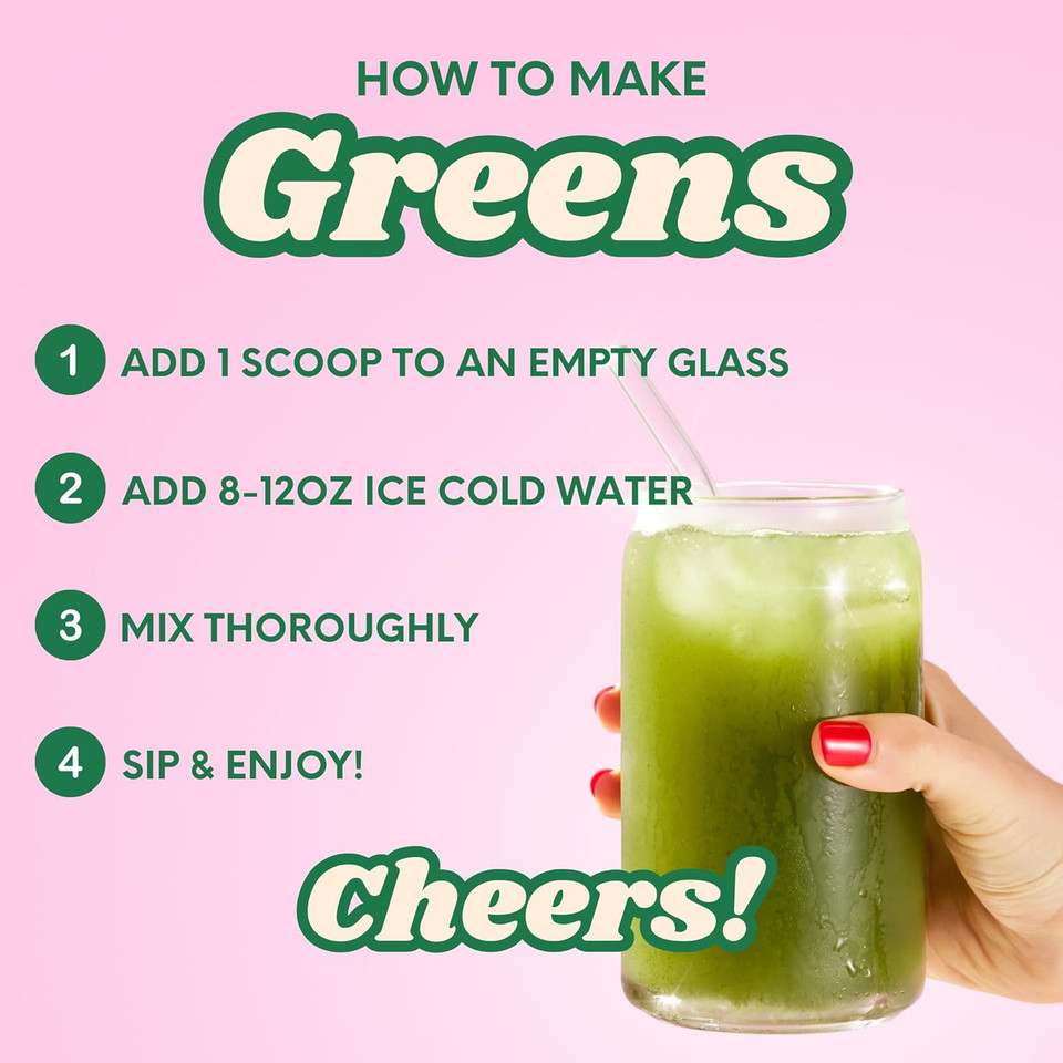 Kiala Nutrition Super Greens, Organic Greens Powder With Spirulina & Chlorella For Digestion, Gut Health, Immunity & Energy, Gluten Free, Vegan, Daily Support For Women, Watermelon Slush, 30 Servings