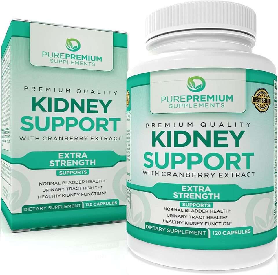 Purepremium Supplements Kidney Support Supplement For Men & Women - With Cranberry Extract To Support Urinary Tract, Normal Bladder Function & Supports Kidney'S Health - 4 Months Supply - 120 Capsules