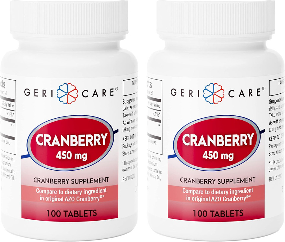 Cranberry Supplement Pills 100 Tablets 450 Mg (2 Pack)