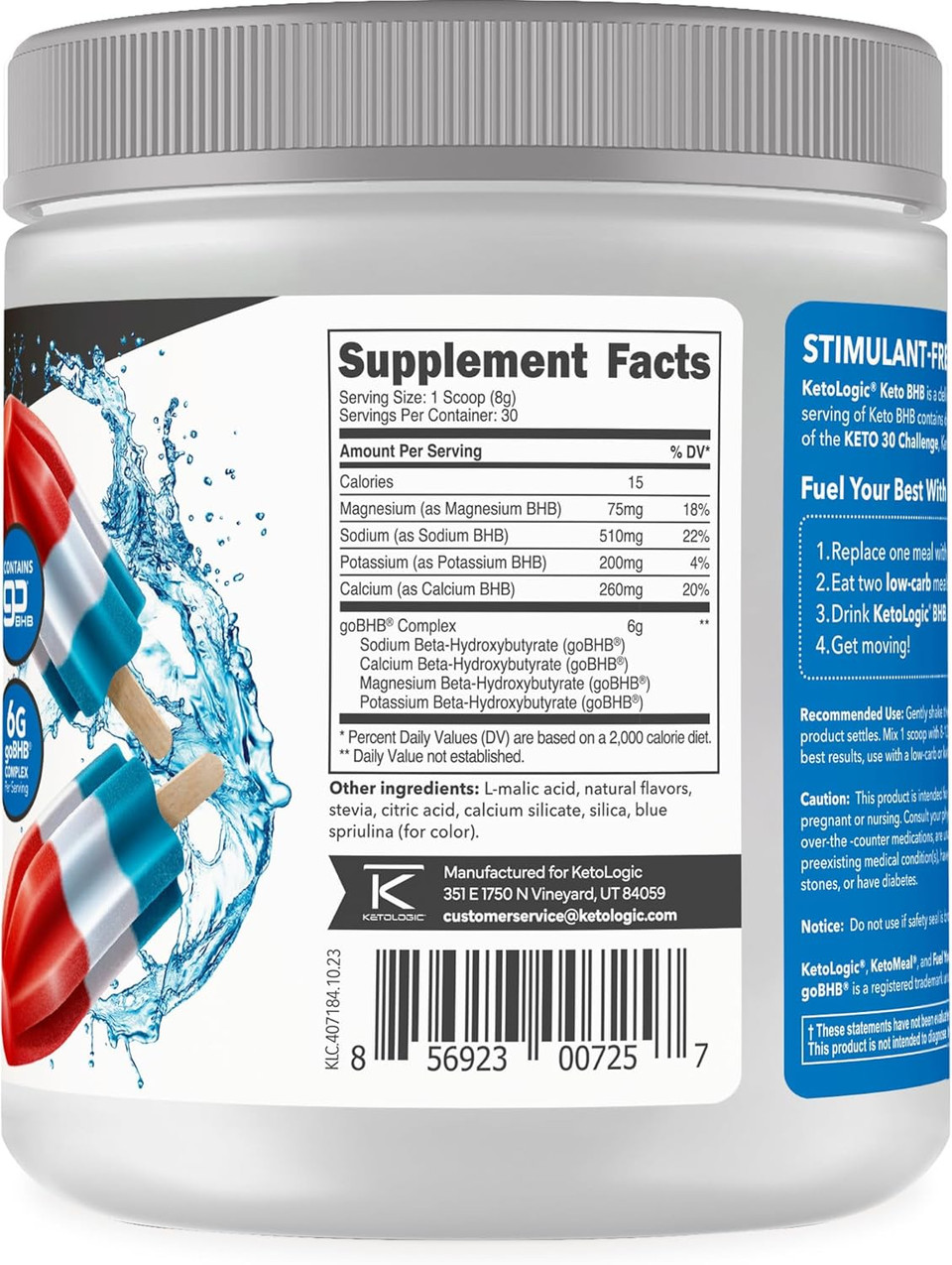 Ketologic Keto Bhb (Patriot Pop Flavor) 30 Servings - Exogenous Ketone Supplement With Gobhb, Beta-Hydroxybutyrate Salts Ketologic Keto Bhb (Patriot Pop Flavor) 30 Servings - Exogenous Ketone Supplement With Gobhb, Beta-Hydroxybutyrate Salts
