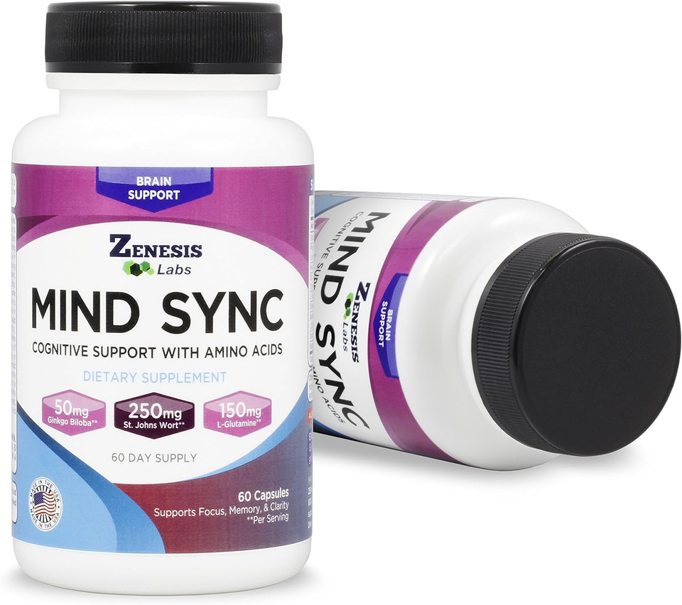 Zenesis Labs Mind Sync - 60 Capsules With Ginkgo Biloba, St John'S Wart & L-Glutamine - Please Read Reviews