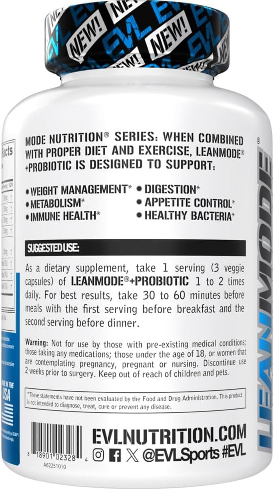 Evlution Nutrition Leanmode + Probiotic, Advanced Probiotic Capsule Supplement, 15 Billion Cfus Per Serving, Digestive Support & Gut Health (40 Servings) Evlution Nutrition Leanmode + Probiotic, Advanced Probiotic Capsule Supplement, 15 Billion Cfus Per Serving, Digestive Support & Gut Health (40 Servings)