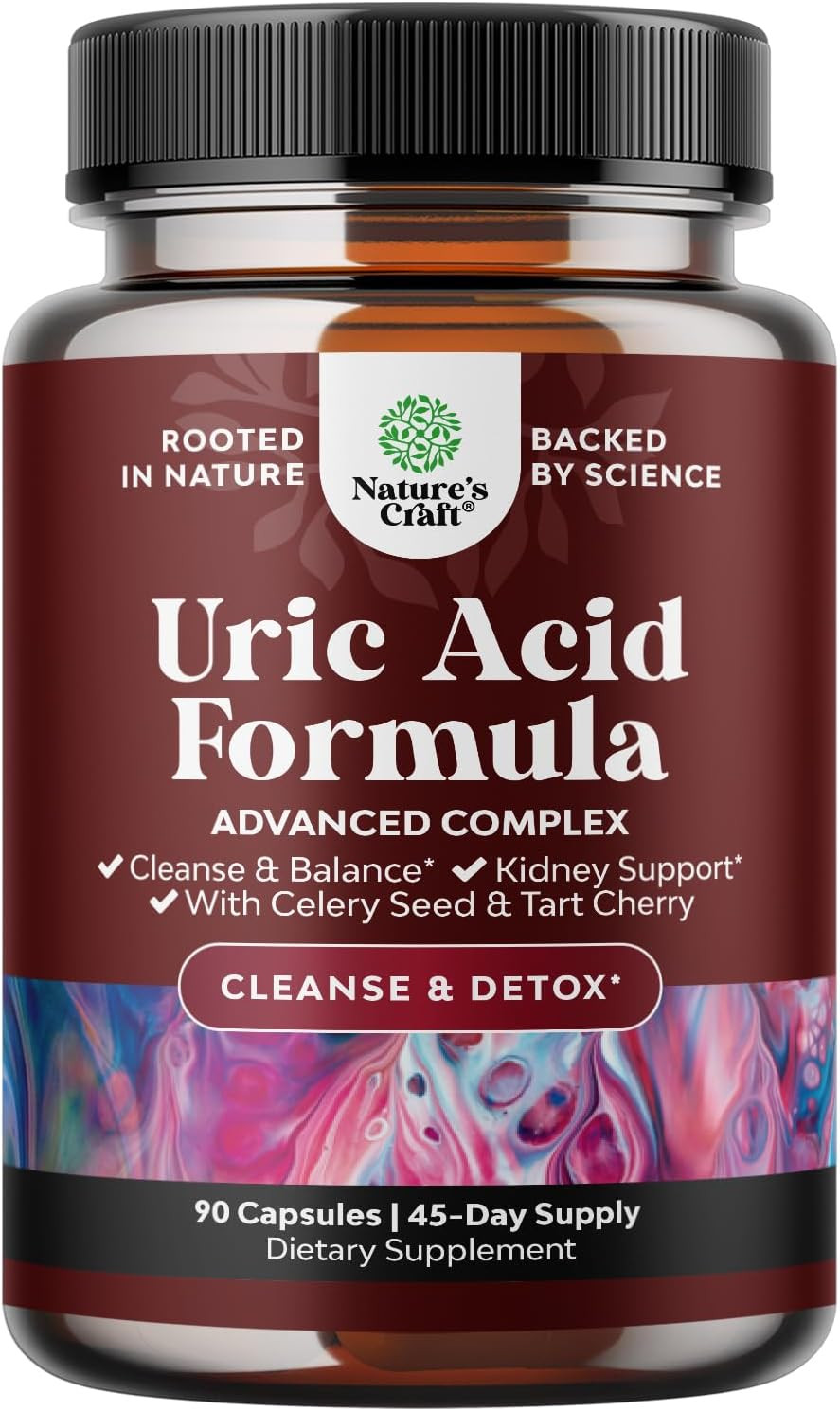 Vegan Uric Acid Cleanse And Detox - Daily Kidney Cleanse And Uric Acid Support For Adults - Tart Cherry Extract Capsules With Detox Cleanse Herbal Blend For Men And Women'S Joints Kidneys And More